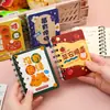 Caderno de espiral com pauta cartoon mini caderno fofo portátil de bolso estudante do ensino fundamental