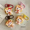 Llavero Colgante de Gato Sándwich 3D de Dibujos Animados Lindo Accesorio Decorativo para Bolsos de Niña Pequeño Regalo para Mejores Amigas