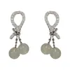 Pendientes de Perla con Nudo Microincrustado de Circonita, Estilo Lujo Ligero, Estilo Sencillo para el Día a Día y el Trabajo, Diseño Personalizado, Pendientes Elegantes y de Moda