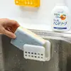 Estante de Tela sin Taladro Estante de Almacenamiento para Limpieza de Cocina Estante de Drenaje para Esponja de Lavar Platos Tipo Ventosa Estropajo para Ollas Estante Colgante Estilo Japonés