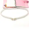 Cadena de cintura para mujer estilo coreano con pedrería y perlas, cinturón decorativo suelto para probarse vestidos