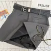 Saia de Terno Estilo Preppy Coreano Primavera e Verão Linha A Cintura Alta Slim Reta Anti-Exposição Abraça o Quadril