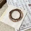 Pulsera Original de Sandalia de Seda Dorada Piedra Solar Piedra Shoushan Doble Círculo Diseño de Nicho de Alta Calidad Pulsera de Cuentas de Madera Nueva China