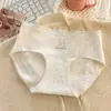 Roupa íntima feminina Patchwork Colorblock 100% Algodão Amiga da Pele Antibacteriana Feminina Virilha Antibacteriana Alta Elasticidade Macia para Meninas