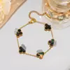 Pulsera de trébol de cuatro hojas luz de lujo alto nivel explosiones transfronterizas mujeres al por mayor accesorios de joyería joyería nicho joyería