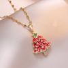 Collar para Mujer Estilo Nuevo Europeo y Americano Cobre Incrustado con Zirconio Chapado en Oro Real Recortado Colgante Árbol de Navidad de los Deseos Collar Navideño Elegante y a la Moda