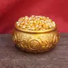 Adorno de Cuenco del Tesoro de Doble Pez de las Ocho Bendiciones de Latón, Cuenco del Tesoro Atractor de Riqueza Lleno de Lingotes, Artesanía Atractora de Riqueza para Escritorio de Entrada