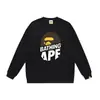 Bape Ape Head marca de moda unisex cuello redondo manga larga algodón estampado holgado chaqueta sudadera de otoño e invierno para hombre