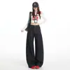 Jeans Juvenil Laranja # Azul Denim de Cintura Alta Wide Leg para Mulheres, Caimento Solto, Emagrecimento, Valoriza a Silhueta, Versátil e Estiloso