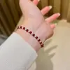 Novo Bracelete de Pedras Naturais Ágata Vermelha e Fosforita Azul Estilo Chinês para Mulheres, Elegante e Único, Simples e de Alta Qualidade