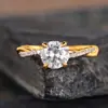 Anillo Sanjie de moda simple europeo y americano con circonita incrustada, anillo de deseos nuevo bañado en oro, joyería de mano Directo de Fábrica