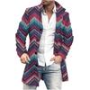 Comercio Exterior Otoño e Invierno Nuevo Abrigo de Lana Estampado Retro de Cuello Alto para Hombre Abrigo Casual para Hombre