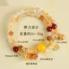 Pulseira de Agata Amarela de Cristal Natural Atacado com Múltiplos Cristais e Forma de Abóbora, Pulseira Feminina Nova Estilo Chinês Original Moda Criativa Cultural