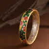Ciervo Dorado Rey 999 Plata Pura Chapado en Oro Goteo de Aceite Golondrina Flor de Durazno Estilo Chino Nuevo Pulsera de Plata Pura Elegante Estilo Nacional Pulsera para Mujer