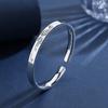 Pulsera de Plata Pura 9999 Estilo Antiguo de Pavo Real para Mujer, Brazalete Abierto Simple de Plata Maciza, Apilable Estilo Ins Vintage