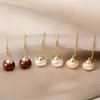 Pendiente de Alambre Cuadrado de Perla de Plata S925 de Alta Gama, Pendiente Sencillo de Moda, Pendiente Largo de Borla Exquisito Pequeño, Transfronterizo
