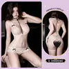 Lencería Atrevida de Alta Gama, Escote Profundo en V, Encaje Sexy Transparente, Tentación, Ceñida a la Cadera, Coqueteo, Interés Sexual, Uniforme Sexy Erótico