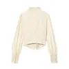 Primavera 2026 Nuevo Producto Ropa de Mujer Transfronteriza Europea y Americana Cuello en V Cuello Halter Ceñido a la Cintura Patchwork Camisa de Manga Larga W018 1734