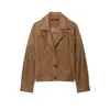 Comercio exterior transfronterizo ropa de mujer, nuevo estilo de otoño, chaqueta con flecos efecto textura gamuza retro americana 4968222