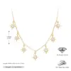 Collar de Plata de Ley S925 Más Vendido Transfronterizo con Circonita de Girasol y Diseño de Estrella, Cadena Dulce de Clavícula de Nicho, Venta al por Mayor Directa de Fábrica