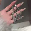 Brincos de Franja Vazados com Diamante de Zircônia Europeus e Americanos Luxo Leve Brincos Distintivos Moda Versátil Brincos de Alta Qualidade Feminino Prata