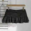 Moda Verão Nova Saia Ultra Curta Evasê, Casual Elegante Cor Sólida Europeia e Americana Transfronteiriça Ins Sexy Cintura Elástica Meia Saia