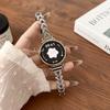 Pulseira de Relógio Estilo Corrente Cravejada de Diamantes em Forma de V com Cintura Fina Adequada para Samsung 18 20 22mm, Huawei 11 Gt6 e Apple 11