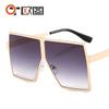 Gafas de sol cuadradas de metal de montura grande con revestimiento de color, superventas transfronterizas, gafas de sol de personalidad ins 7113