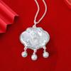 Bolsa de Cerradura del Año del Dragón Colgante de Plata Pura 999 Plata de Ley Dragón Largo Animado y Lindo Bebé de Dragón Año del Zodiaco de Buena Suerte Collar Regalo