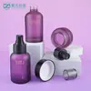 Nuevo Juego de Botellas Redondas de Vidrio de 120 ml con Botella Dispensadora de Base Líquida Tipo Prensa de Fondo Grueso, Botella para Crema de 30 g, Botella Dispensadora de Cosméticos
