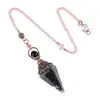 Suministro Transfronterizo Colgante Péndulo de Cristal de Color Rojo Antiguo Soporte de Flores Retro Resina Cónica Hexagonal Ágata Grava Péndulo