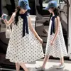 Vestido de Niña Verano 2026 Nuevo Estilo Chaleco sin Mangas para Niños Vestido de Niña con Lunares y Lazo Vestido de Princesa Estilo Delgado