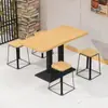 Mesa de comedor de pizarra para restaurante, mesa de cafetería, juego de mesa y silla para snack bar, restaurante de comida rápida comercial, mesa de cafetería