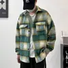 Casaco de lã masculino, novo estilo primavera/outono, design moderno de lapela, jaqueta casual de corte solto com um toque de elegância inspirada em Chanel, adequado para adolescentes