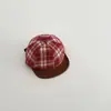 Gorro de Bebé Qiunan Otoño e Invierno Nuevo Gorra Vintage a Cuadros con Pico para Niños y Niñas, Gorra de Béisbol Cálida para Niños