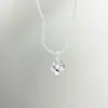 Colar Zircônia Europeu e Americano Oval Redondo Pingente Geométrico Simples Ins Corrente para Clavícula Banhado a Ouro Real Preservação de Cor Joias para Mulheres