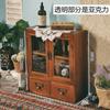 Vitrina Nórdica Retro de Madera Maciza de Doble Puerta, Gabinete de Almacenamiento para Artículos Varios y Cosméticos, Cajón, Caja de Almacenamiento de Madera para Escritorio