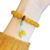 Pulsera de ágata amarilla de estilo antiguo chino para otoño e invierno, accesorios artísticos con borlas Hanfu, pulsera de jade blanco, pulsera para novias, pulsera para mujer