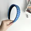 Faixa de Cabelo com Cabeça de Esponja Bolinhas Color-blocking Borda Larga Coroa Alta Tecido Estilo Retrô Energético Menina Simples Versátil para o Dia a Dia Acessório de Cabelo