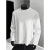 Camiseta de manga larga de peso pesado con diseño de corte limpio estilo americano, deconstruida, empalmada, para hombre, capa base de otoño, marca de moda, ropa interior, sudadera con hombros normales