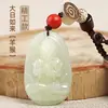 Jade de Hetian Doce Signos del Zodíaco Buda Llavero para Coche Colgante para Coche de Hombres y Mujeres Cordón Personalizado Colgante de Joyería de Jade