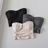Top Tubo Sexy Slim-Fit com Babados Plissados nas Costas Estilo Americano Pura Desejo para Mulheres - Saw Aliexpress Site Independente