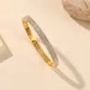 Pulsera Para Mujer Joyería Transfronteriza Pulsera de Moda Pulsera Acero Inoxidable con Diamante Hueco Acero de Titanio Broche Estilo Coreano Joyería Simple