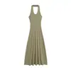Vestido de tirantes del mismo estilo de Ruth, Sexy vestido ajustado a la cintura con escote en V pronunciado en la espalda, Vestido largo tipo chaleco sexy