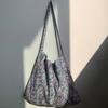 Bolso de Hombro de Lona y Pana con Estampado de Leopardo, Doble Capa Mejorada, Estilo Coreano, Selección de Influencers, Estudiante de Verano, Artístico