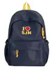 Mochila Azul Escuro Cor Contrastante Luz Suave Padrão Tecido Estilo Faculdade Americana Festa Estudantil Casual Diário Viagem Mochila Escolar