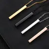 Venda Quente Transfronteiriça Aliexpress Personalizado Simples Espelho Retangular Tridimensional Colar Bastão Tridimensional Joias Masculinas e Femininas