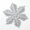 Decorações de Natal 10CM peças de floco de neve, peças de floco de neve de plástico com glitter, ornamento pendurado de floco de neve oco para decoração de árvore de Natal