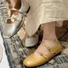 Zapatos Planos Mary Jane Franceses Retro con Doble Hebilla para Mujer, Nuevo Estilo de Verano, Versátiles, que Aumentan la Altura, Bailarinas Caladas