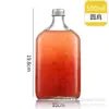 Garrafa de Vidro para Bebidas Atacado 250ml Garrafa de Vinho de Frutas Garrafa de Suco Garrafa de Chá com Leite Garrafa de Enzimas Pequena Garrafa de Vinho Logotipo Imprimível